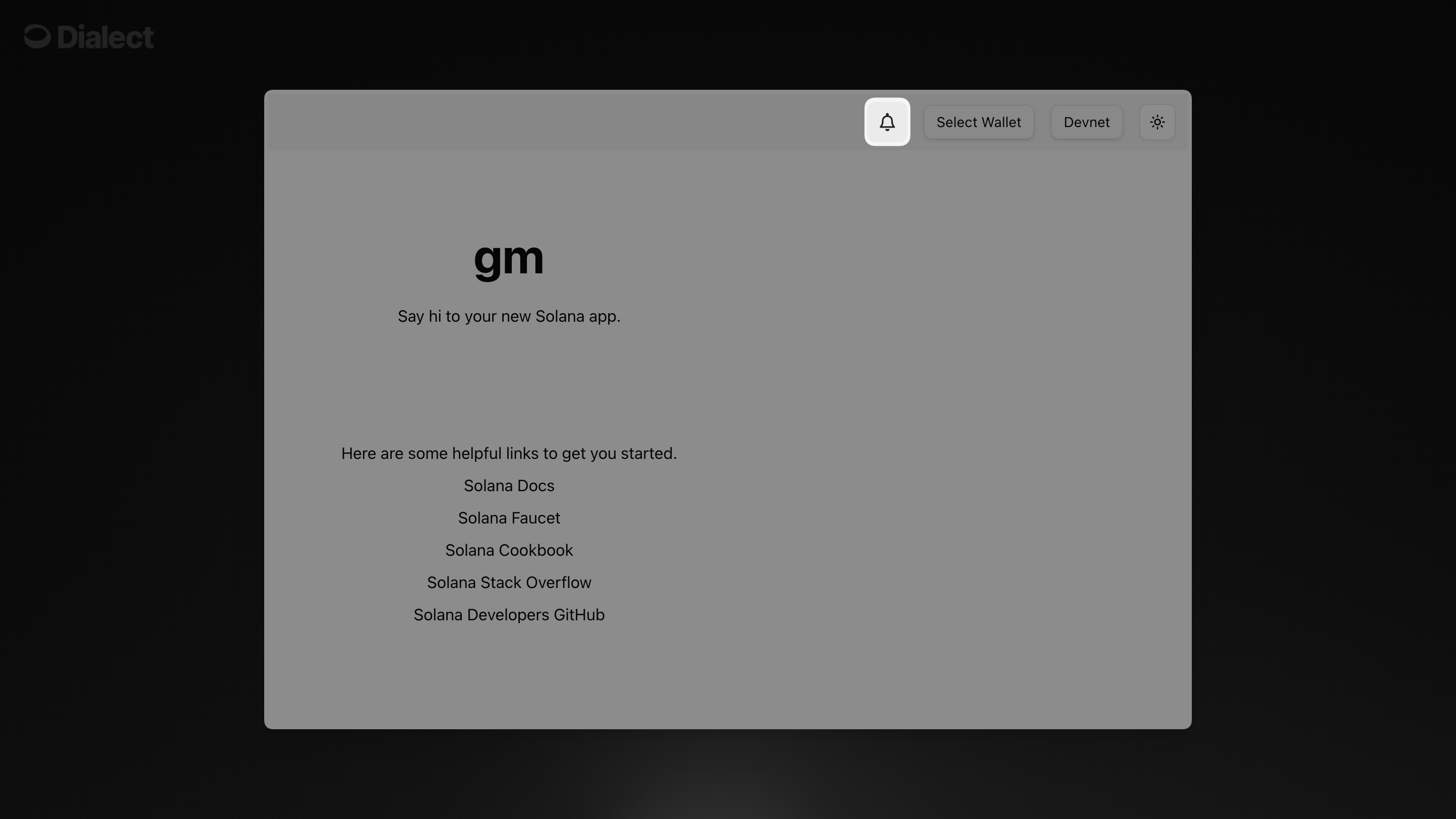 Screenshot highlighting Alert Bell icon in Navigation Bar incl. Modal