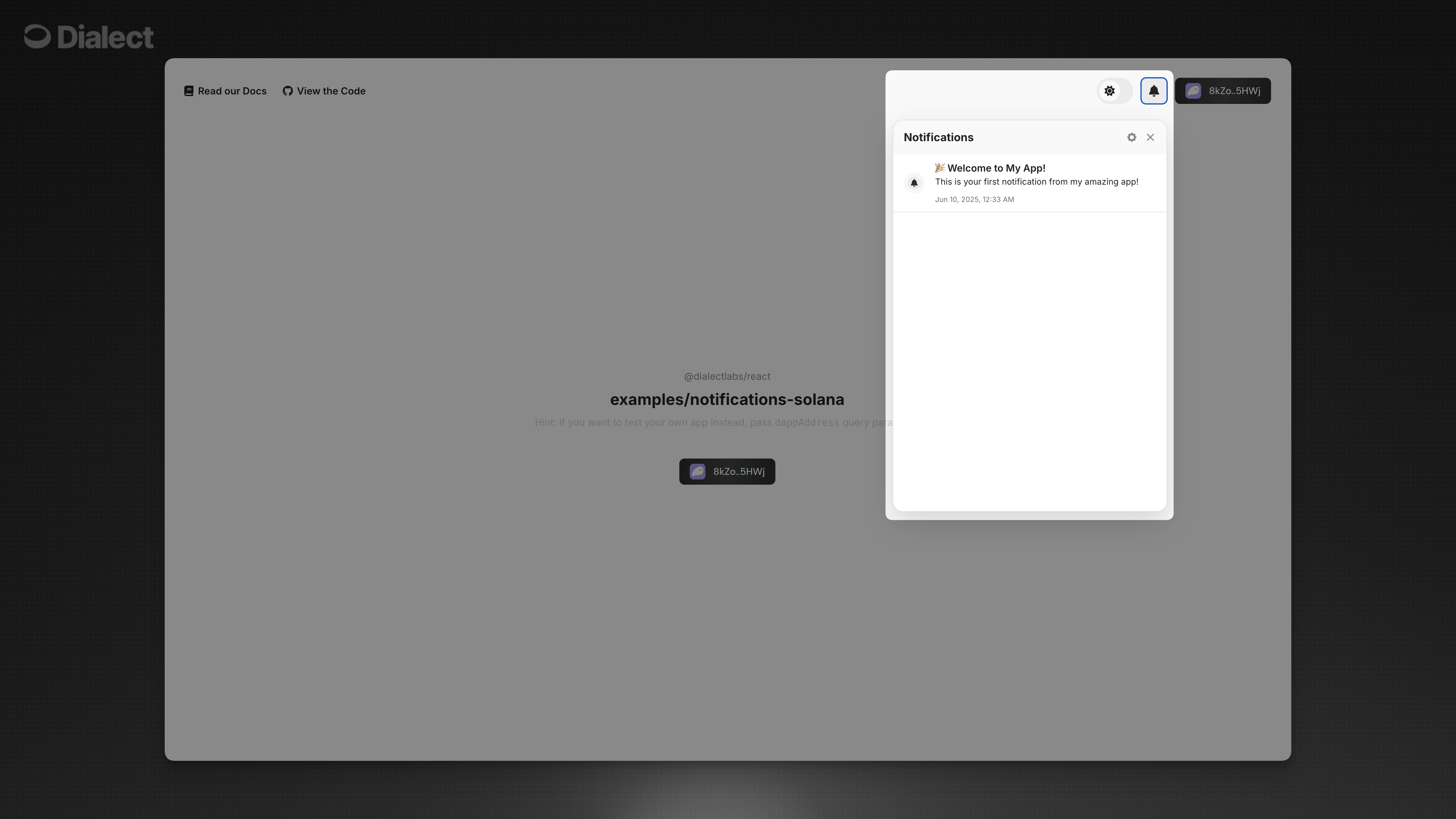 Screenshot from Dialect&#39;s React UI component Inbox